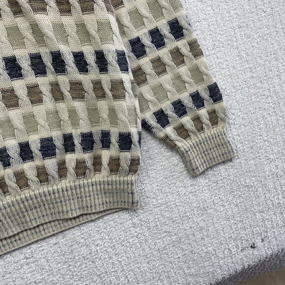 VTG 90s Arnold Palmer Earth Tone 3D Cable Knit Style Sweater Size XL Canada made - Picture 5 of 15